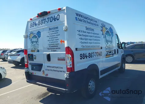 2019 Ram Promaster 2500 High Roof 136 Wb из США, поврежденный, VIN 3C6TRVCG0KE539194